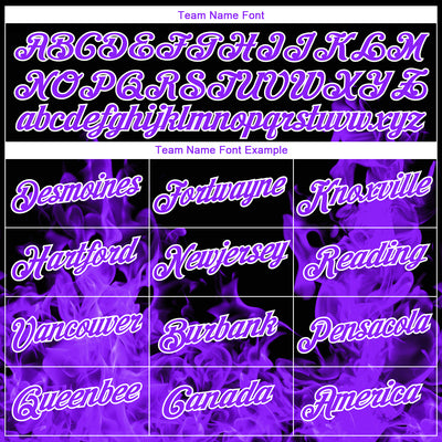 Custom Stitched Black Purple-White 3D Pattern Design Flame Sports Pullover Sweatshirt Hoodie