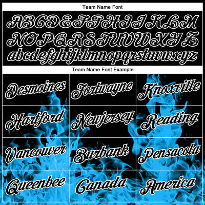 Custom Stitched Black Blue-White 3D Pattern Design Flame Sports Pullover Sweatshirt Hoodie