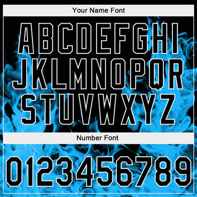 Custom Stitched Black Blue-White 3D Pattern Design Flame Sports Pullover Sweatshirt Hoodie