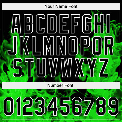 Custom Stitched Black Green-White 3D Pattern Design Flame Sports Pullover Sweatshirt Hoodie