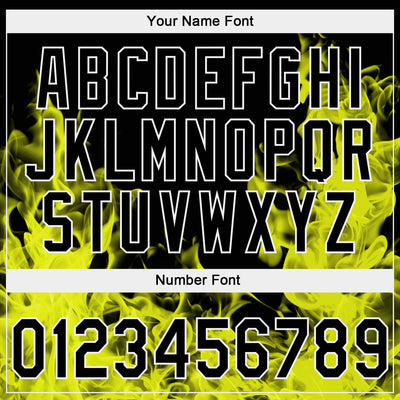 Custom Stitched Black Yellow-White 3D Pattern Design Flame Sports Pullover Sweatshirt Hoodie