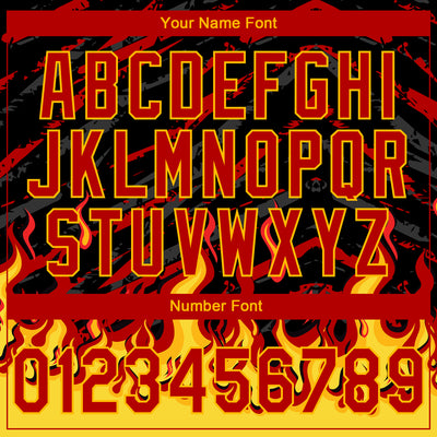 Custom Stitched Black Red-Yellow 3D Pattern Design Flame Sports Pullover Sweatshirt Hoodie