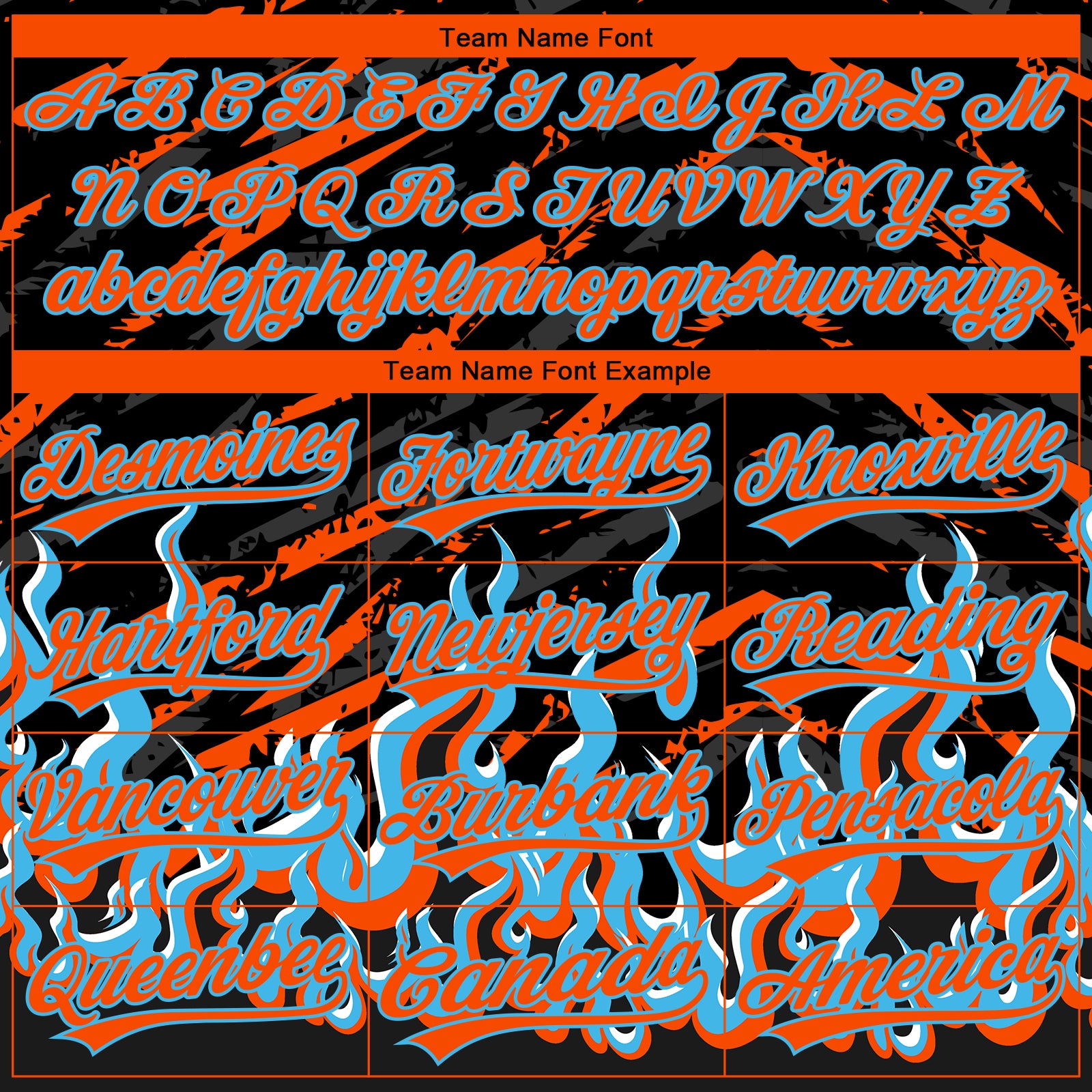Custom Stitched Black Orange Lakes Blue-White 3D Pattern Design Flame Sports Pullover Sweatshirt Hoodie