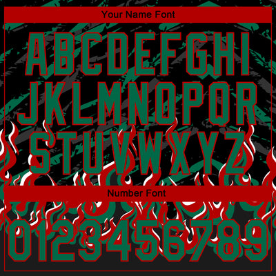 Custom Stitched Black Kelly Green Red-White 3D Pattern Design Flame Sports Pullover Sweatshirt Hoodie