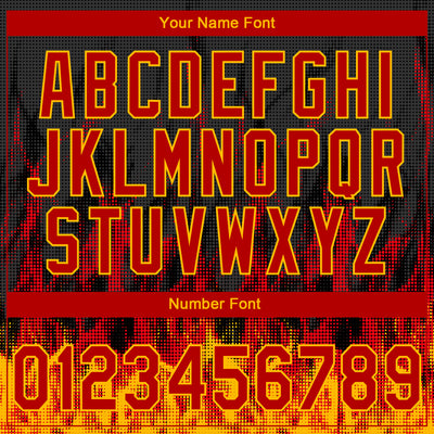 Custom Stitched Black Red-Gold 3D Pattern Design Flame Sports Pullover Sweatshirt Hoodie