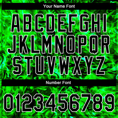 Custom Stitched Black Green-White 3D Pattern Design Flame Sports Pullover Sweatshirt Hoodie