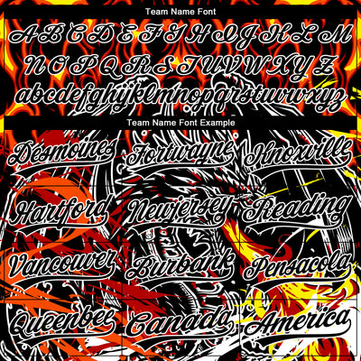 Custom Stitched Black Red Yellow-White 3D Pattern Design Flame Dragon Sports Pullover Sweatshirt Hoodie