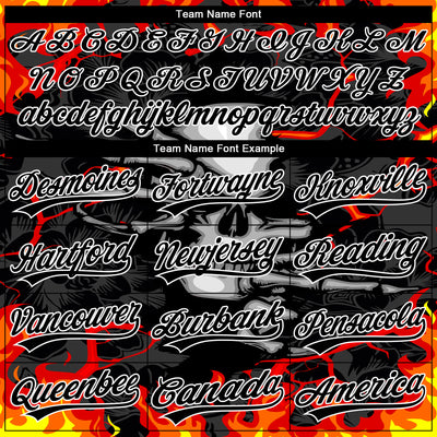 Custom Stitched Black Red Yellow-White 3D Pattern Design Flame Skull Sports Pullover Sweatshirt Hoodie