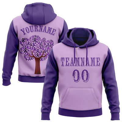 Custom Light Purple Purple 3D Testicular Cancer World Cancer Day Ribbon Support Sports Pullover Sweatshirt Hoodie