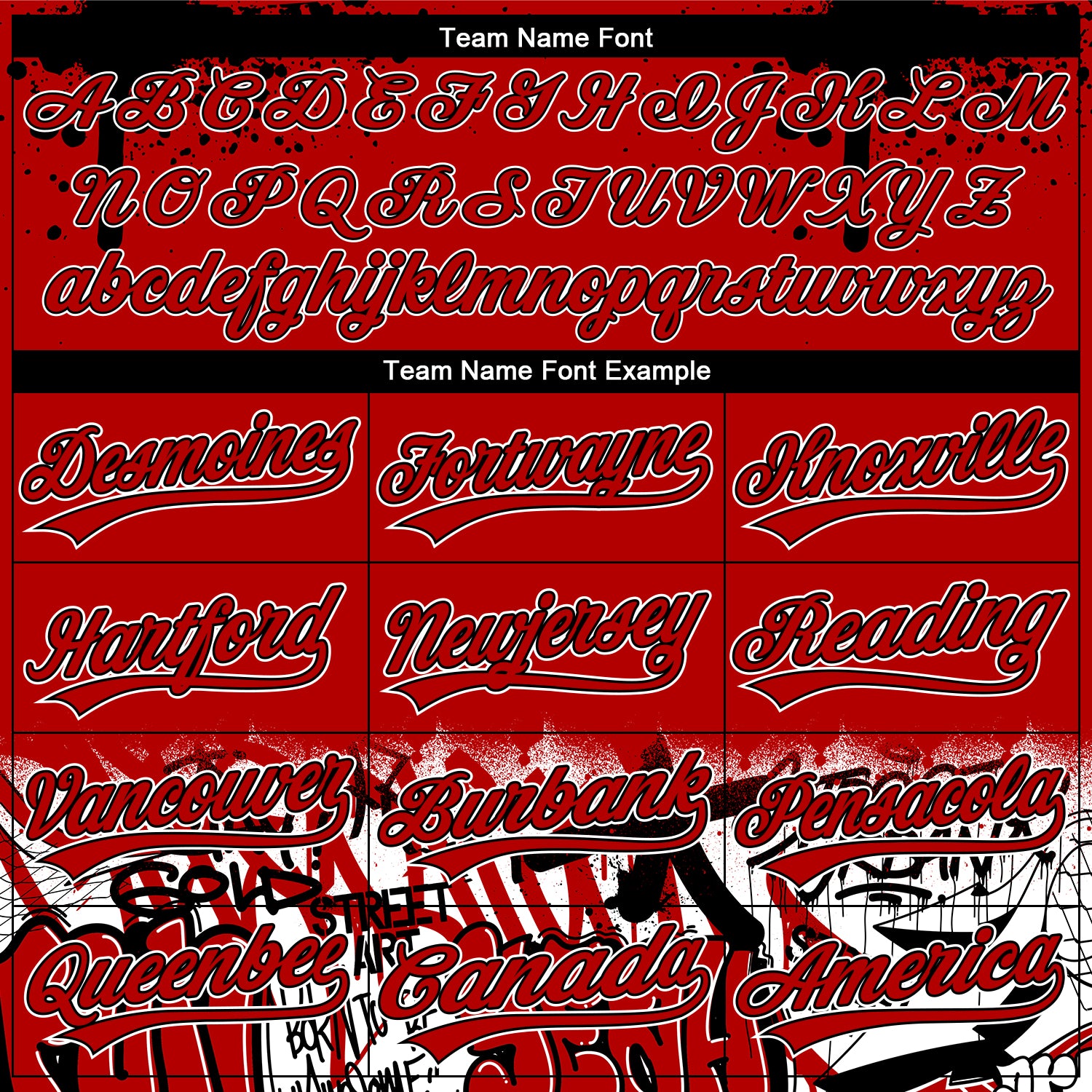 Custom Stitched Red Black-White 3D Graffiti Splash Street Art Sports Pullover Sweatshirt Hoodie