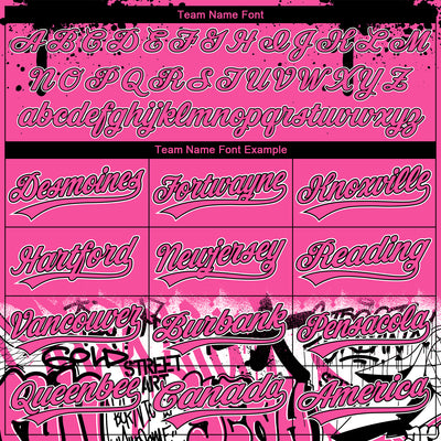 Custom Stitched Pink Black-White 3D Graffiti Splash Street Art Sports Pullover Sweatshirt Hoodie