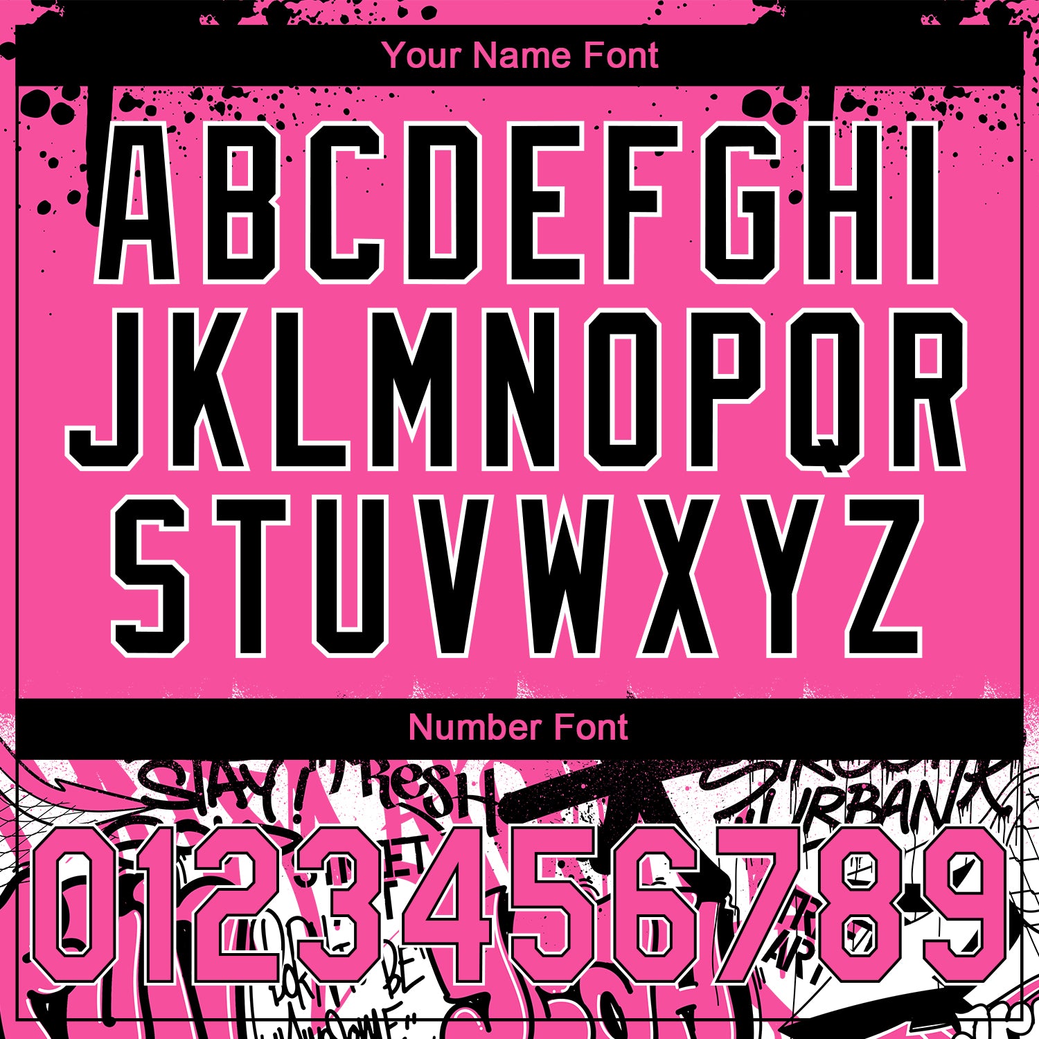 Custom Stitched Pink Black-White 3D Graffiti Splash Street Art Sports Pullover Sweatshirt Hoodie