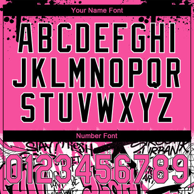Custom Stitched Pink Black-White 3D Graffiti Splash Street Art Sports Pullover Sweatshirt Hoodie