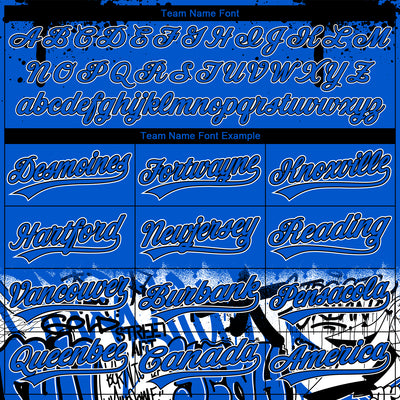 Custom Stitched Thunder Blue Black-White 3D Graffiti Splash Street Art Sports Pullover Sweatshirt Hoodie