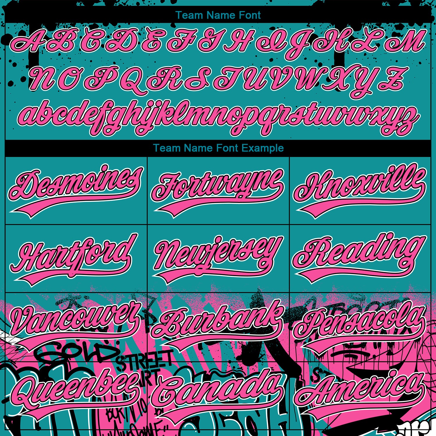 Custom Stitched Teal Pink Black-White 3D Graffiti Splash Street Art Sports Pullover Sweatshirt Hoodie