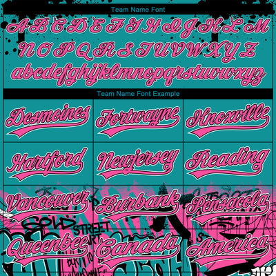 Custom Stitched Teal Pink Black-White 3D Graffiti Splash Street Art Sports Pullover Sweatshirt Hoodie