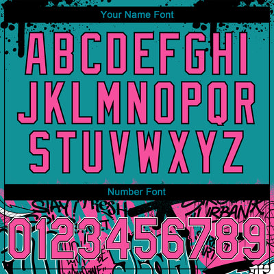 Custom Stitched Teal Pink Black-White 3D Graffiti Splash Street Art Sports Pullover Sweatshirt Hoodie