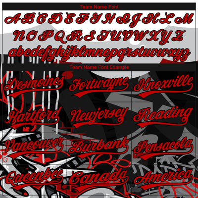 Custom Stitched Black Red Gray-White 3D Graffiti Splash Street Art Sports Pullover Sweatshirt Hoodie