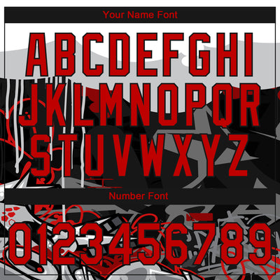 Custom Stitched Black Red Gray-White 3D Graffiti Splash Street Art Sports Pullover Sweatshirt Hoodie