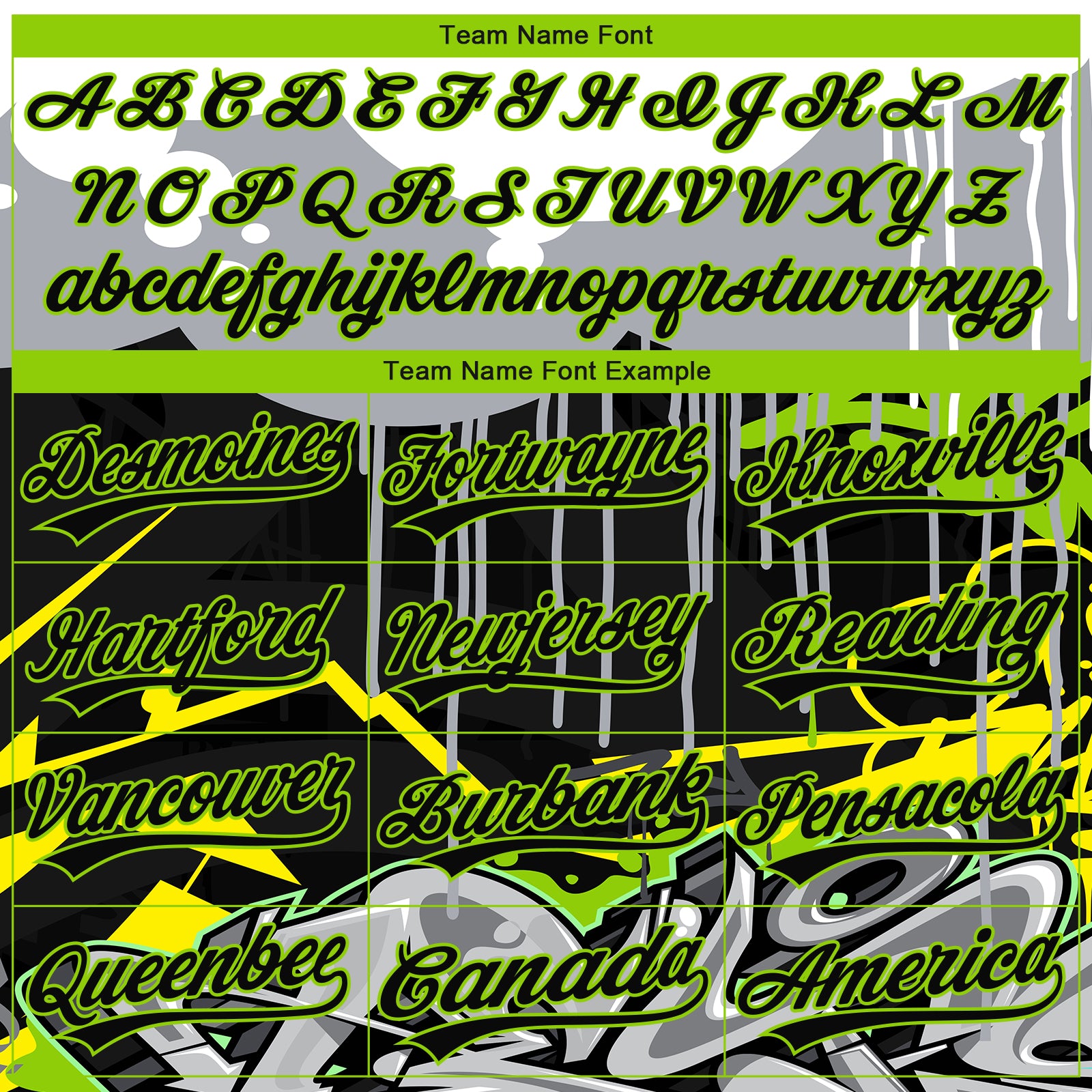 Custom Stitched Black Gray Neon Green Yellow-White 3D Graffiti Splash Street Art Sports Pullover Sweatshirt Hoodie