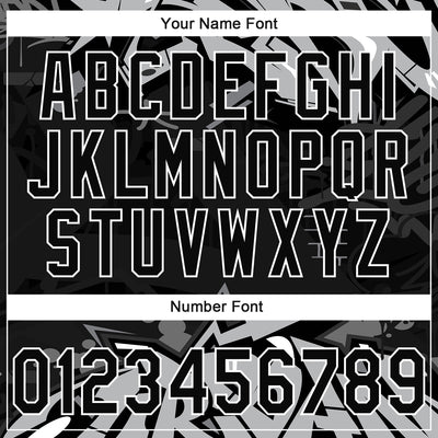 Custom Stitched Black Gray-White 3D Graffiti Splash Street Art Sports Pullover Sweatshirt Hoodie