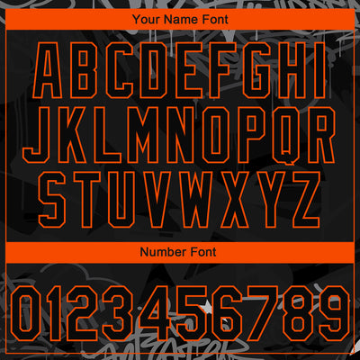 Custom Stitched Black Gray-Orange 3D Graffiti Splash Street Art Sports Pullover Sweatshirt Hoodie