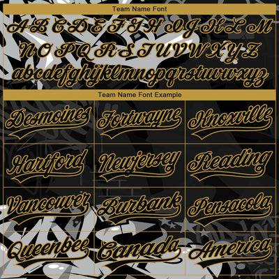Custom Stitched Black Gray Old Gold-White 3D Graffiti Splash Street Art Sports Pullover Sweatshirt Hoodie