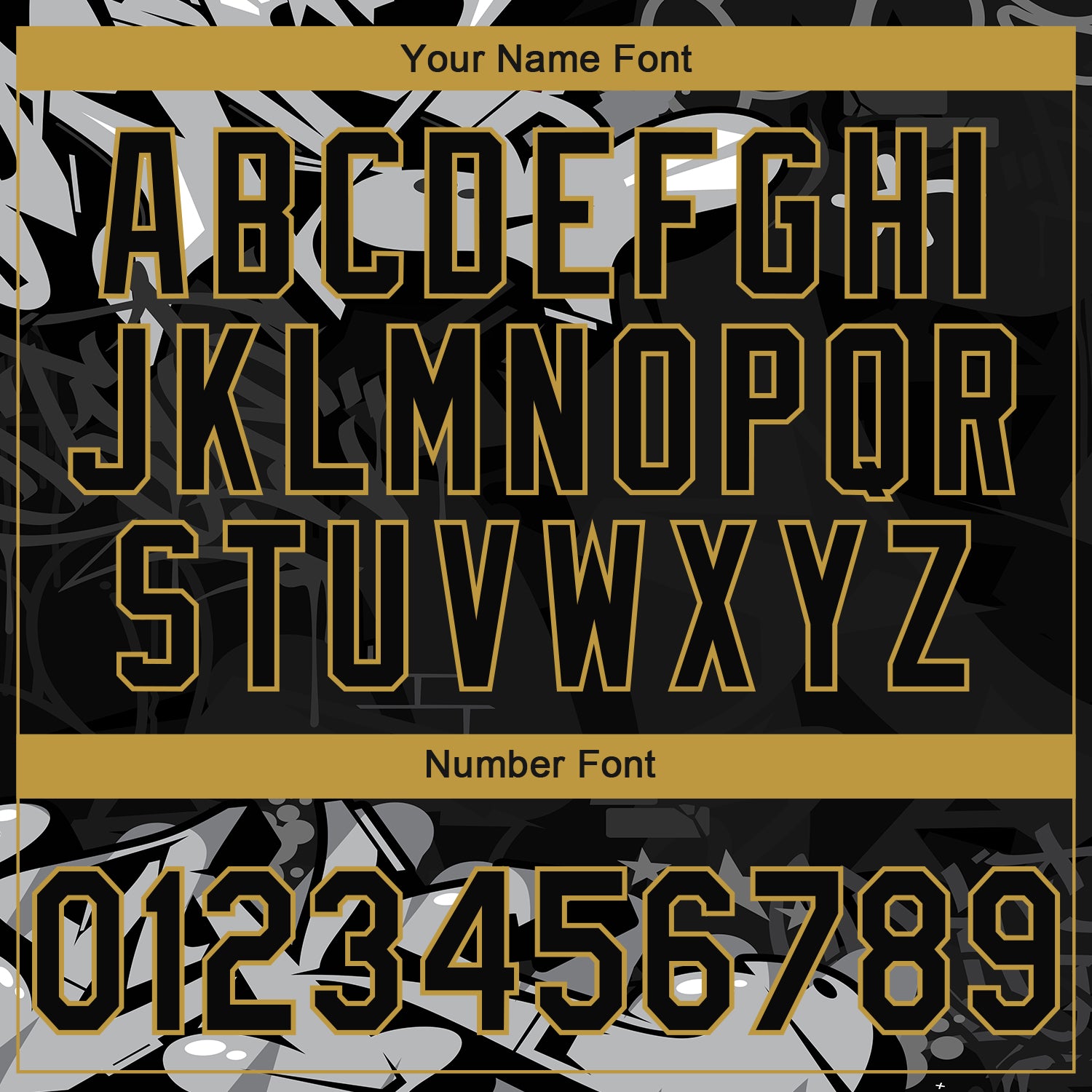 Custom Stitched Black Gray Old Gold-White 3D Graffiti Splash Street Art Sports Pullover Sweatshirt Hoodie