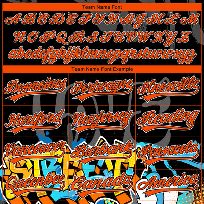 Custom Stitched Black Orange Gray-White 3D Graffiti Splash Street Art Sports Pullover Sweatshirt Hoodie