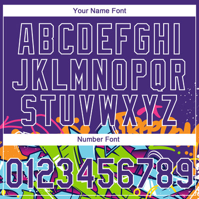 Custom Stitched Purple White 3D Graffiti Splash Street Art Sports Pullover Sweatshirt Hoodie