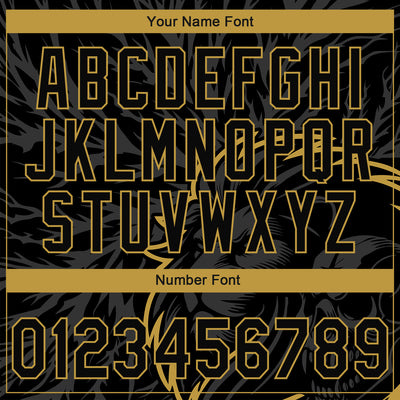 Custom Stitched Black Gray-Old Gold 3D Pattern Design Animal Lion Sports Pullover Sweatshirt Hoodie