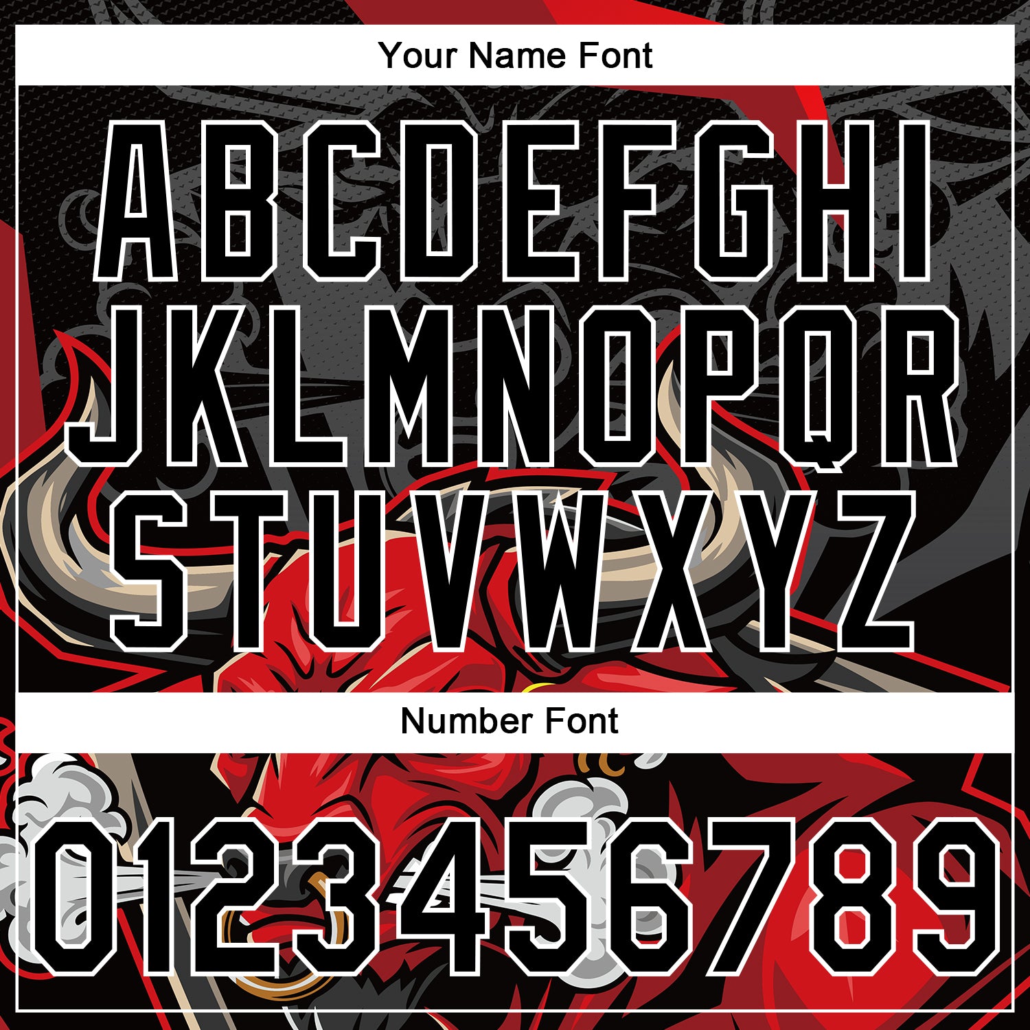 Custom Stitched Black Gray Red-White 3D Pattern Design Animal Bull Sports Pullover Sweatshirt Hoodie