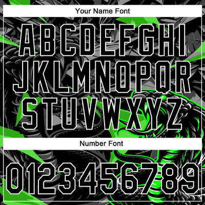 Custom Stitched Black Gray Green-White 3D Pattern Design Animal Snake Sports Pullover Sweatshirt Hoodie