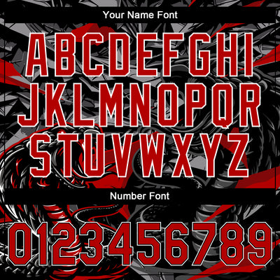 Custom Stitched Black Red Gray-White 3D Pattern Design Animal Snake Sports Pullover Sweatshirt Hoodie