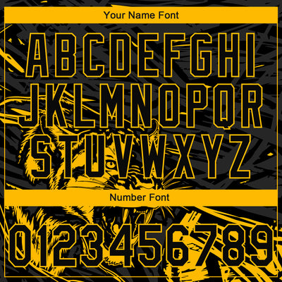 Custom Stitched Black Gold-Gray 3D Pattern Design Animal Tiger Sports Pullover Sweatshirt Hoodie