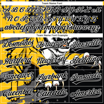Custom Stitched Black Yellow Gray-White 3D Pattern Design Animal Tiger Sports Pullover Sweatshirt Hoodie