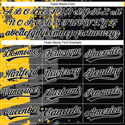 Custom Stitched Black Yellow Gray-White 3D Pattern Design Splash Sports Pullover Sweatshirt Hoodie