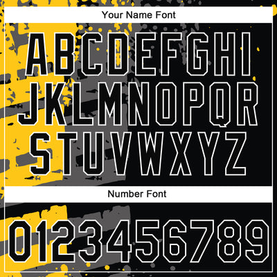 Custom Stitched Black Yellow Gray-White 3D Pattern Design Splash Sports Pullover Sweatshirt Hoodie