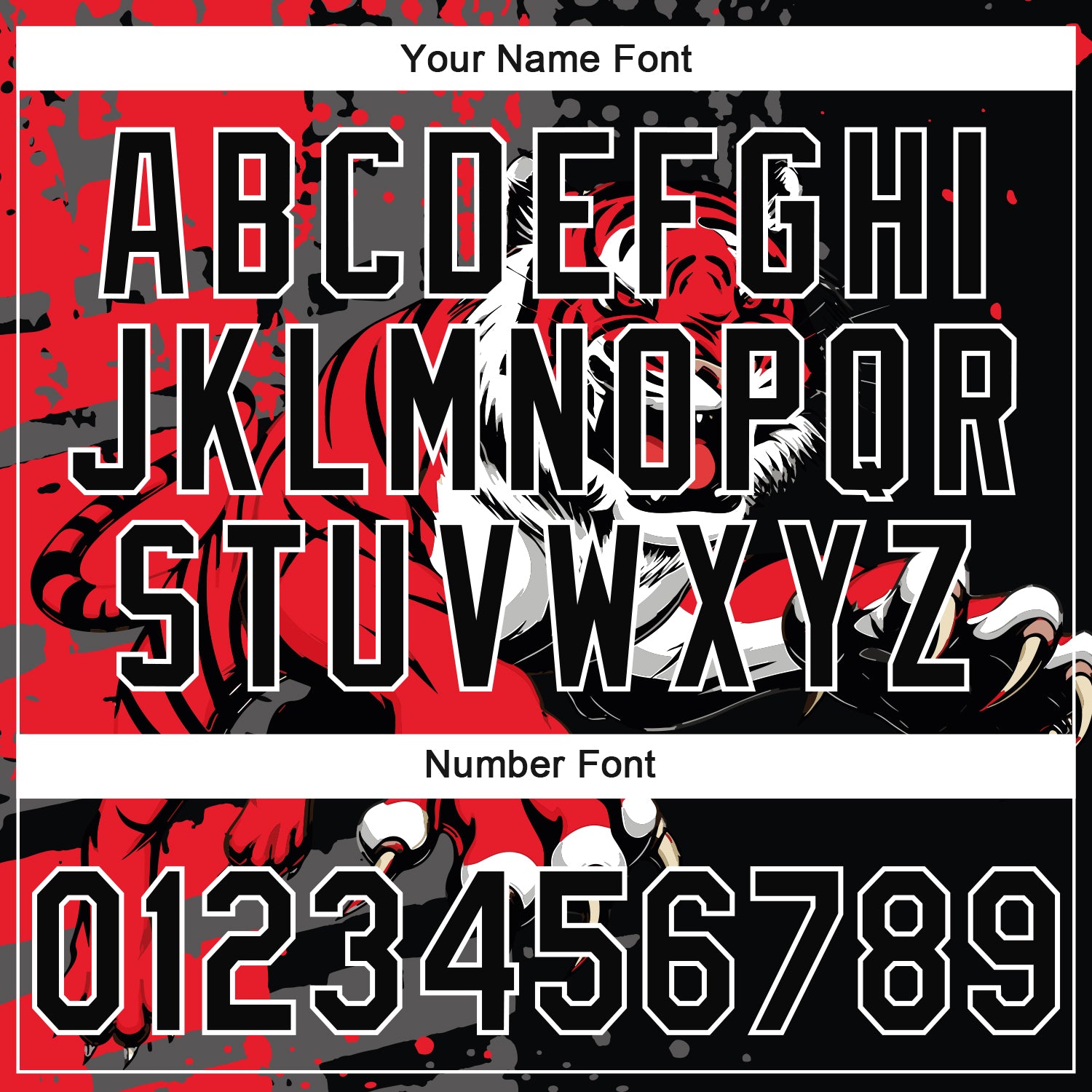 Custom Stitched Black Red Gray-White 3D Pattern Design Animal Tiger Sports Pullover Sweatshirt Hoodie