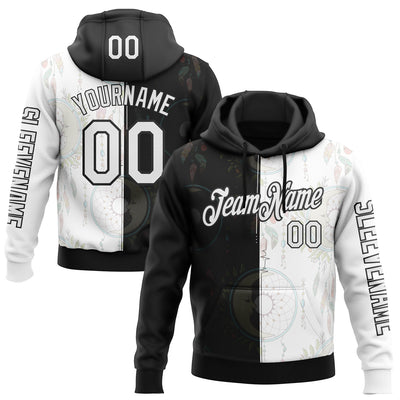 Custom White Black 3D Pattern Design Dreamcatcher Tribal Sportswear Pullover Sweatshirt Hoodie
