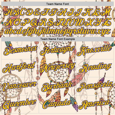 Custom City Cream Yellow-Dark Purple 3D Pattern Design Dreamcatcher Tribal Sportswear Pullover Sweatshirt Hoodie