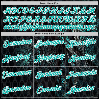 Custom Black Aqua-White 3D Pattern Design Ethnic Tribal Sportswear Pullover Sweatshirt Hoodie