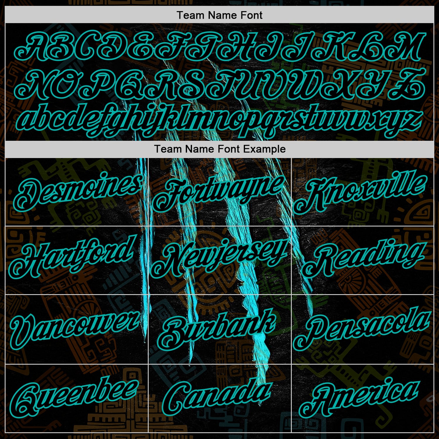 Custom Black Aqua 3D Pattern Design Scratch Tribal Sportswear Pullover Sweatshirt Hoodie