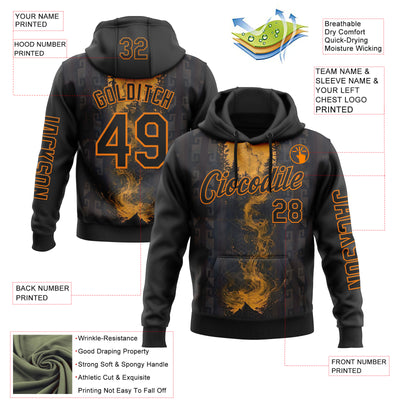 Custom Black Bay Orange 3D Pattern Design Ethnic Tribal Sportswear Pullover Sweatshirt Hoodie