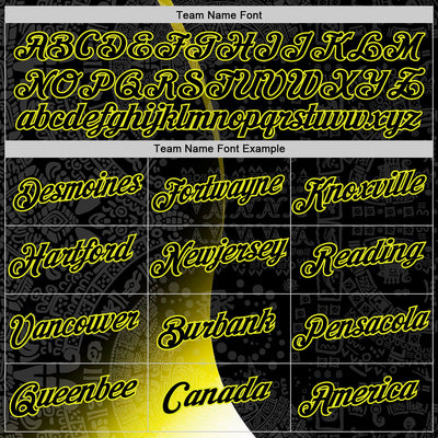 Custom Black Neon Yellow 3D Pattern Design Ethnic Tribal Sportswear Pullover Sweatshirt Hoodie