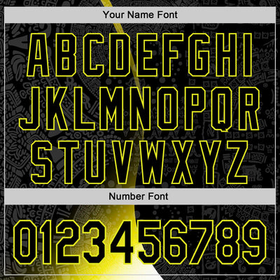 Custom Black Neon Yellow 3D Pattern Design Ethnic Tribal Sportswear Pullover Sweatshirt Hoodie