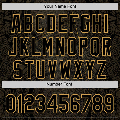 Custom Black Old Gold 3D Pattern Design Ethnic Tribal Sportswear Pullover Sweatshirt Hoodie