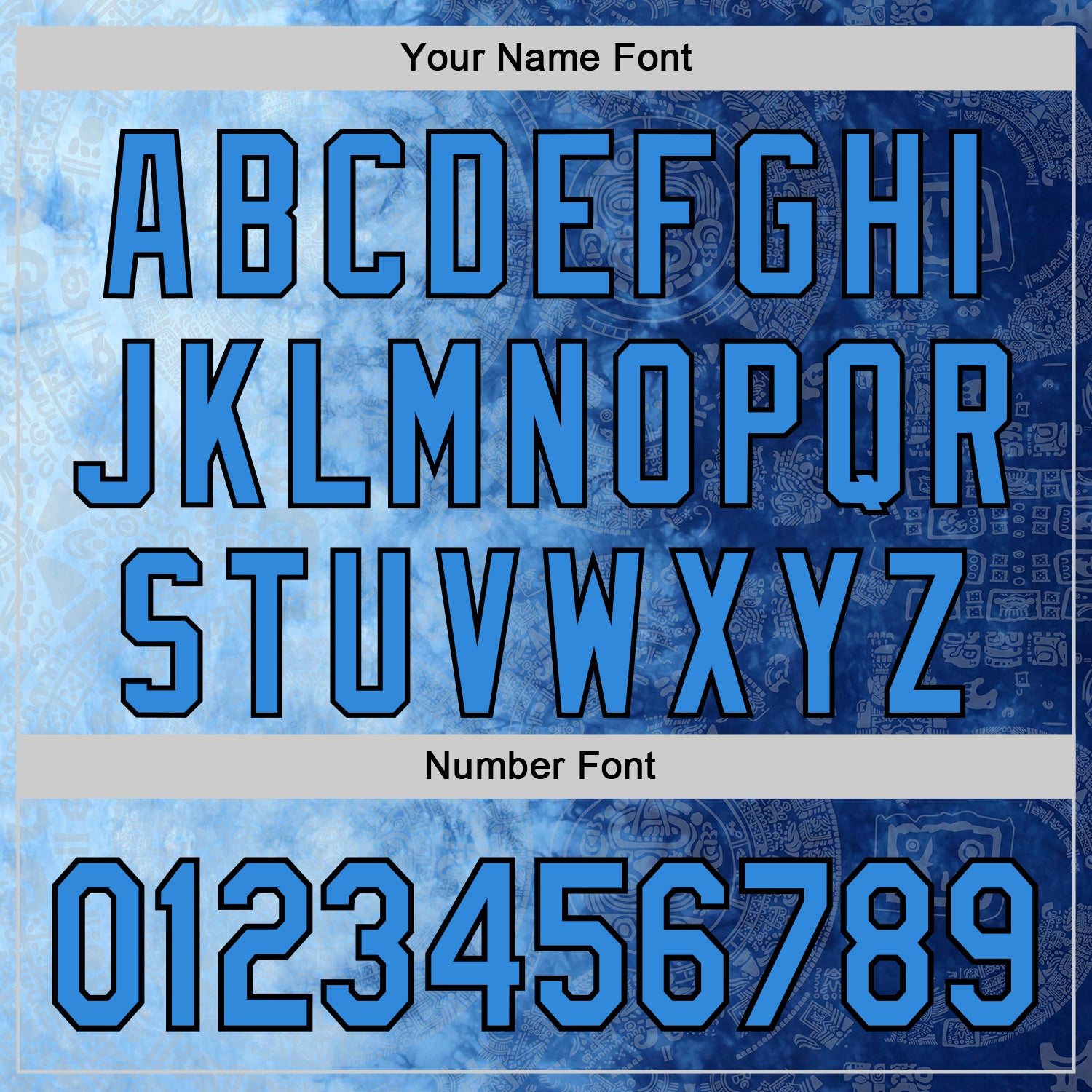 Custom Blue Powder Blue-Black 3D Pattern Design Gradient Ethnic Tribal Sportswear Pullover Sweatshirt Hoodie