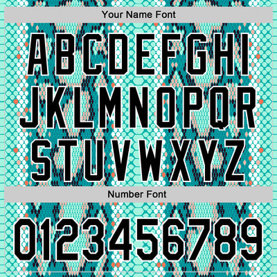 Custom Stitched Aqua Black-White 3D Pattern Design Snake Skin Print Sportswear Pullover Sweatshirt Hoodie