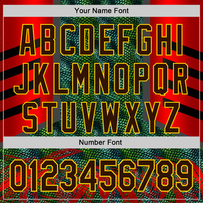 Custom Stitched Green Brown Red-Yellow 3D Pattern Design Snake Skin Print Sportswear Pullover Sweatshirt Hoodie